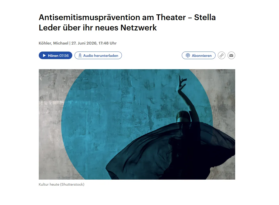 Screenshot von Artikel bei Deutschlandfunk
