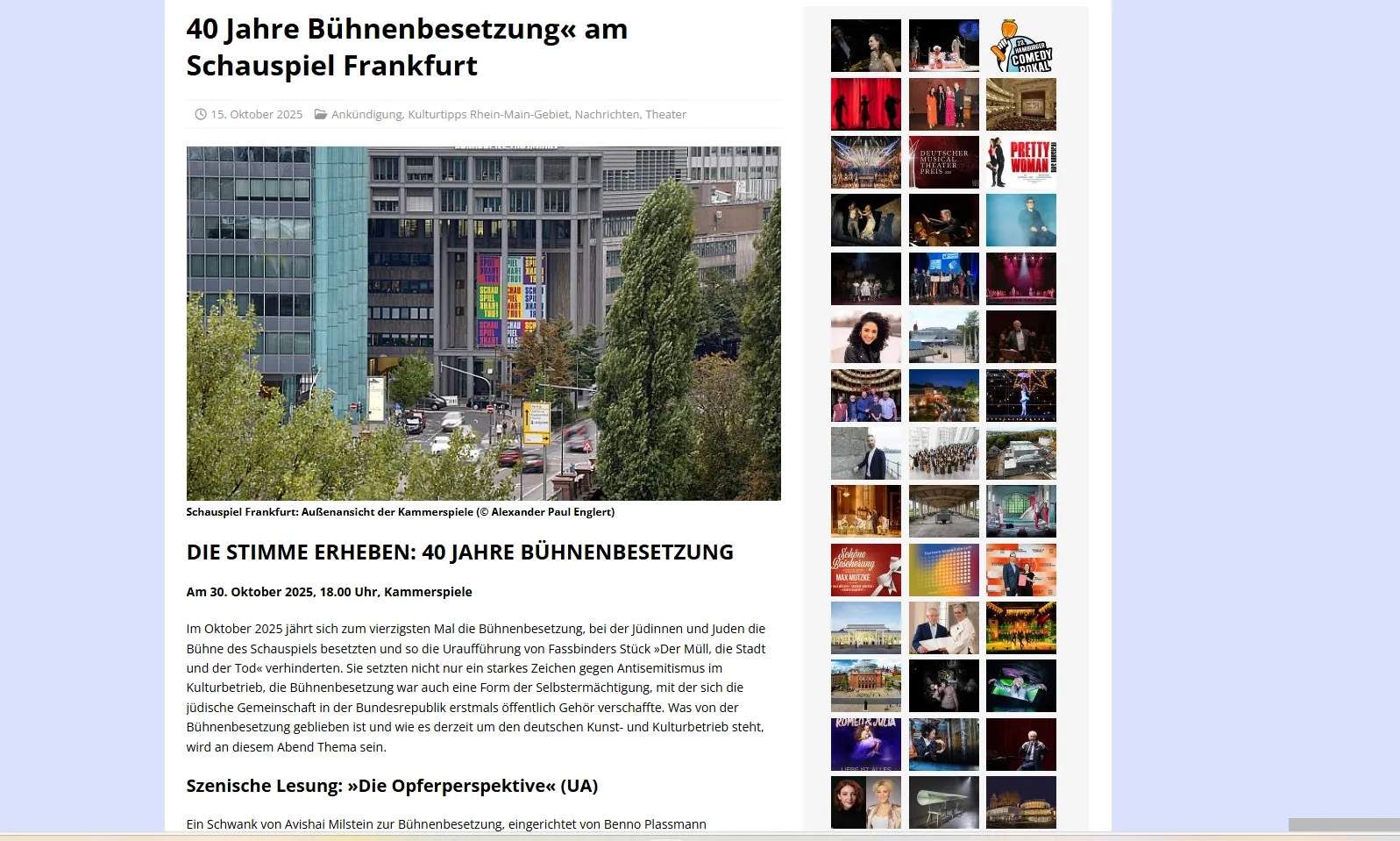 40 Jahre Bühnenbesetzung am Schauspiel Frankfurt