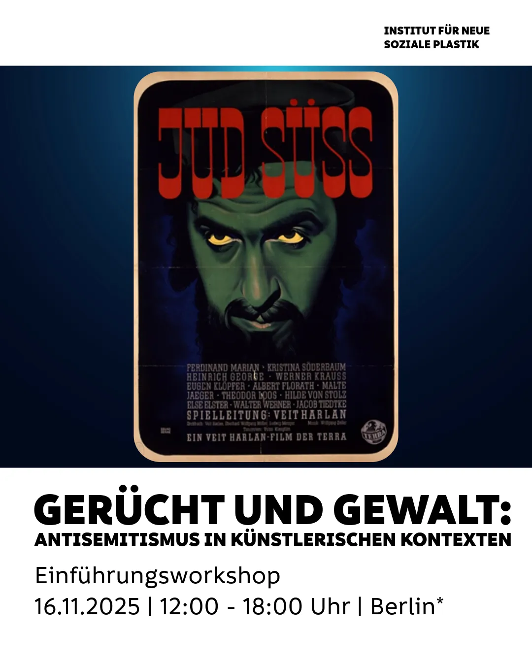Plakat des NS-Propagandafilms “Jud Süss” (1940) Regie: Veit Harlan